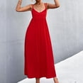 thumbnail image 7 of Jalioing Maxi Dresses for Women Double Spaghetti Strap Dress Empire Waist V-Neck Flowy Dress, 7 of 7
