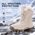 thumbnail image 4 of Stepedia Women's Non Slip Faux Fur Snow Boots Waterproof Winter Boot Warm Cozy for Cold Weather, Beige, 4 of 10