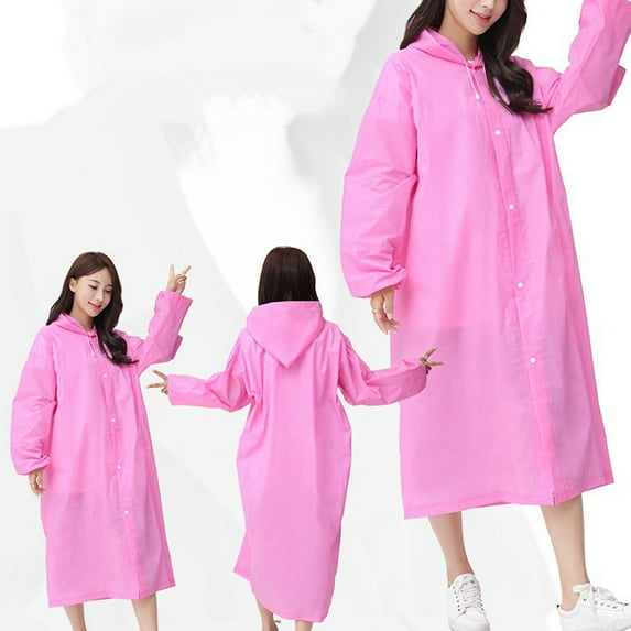 Mchoice Women's Outdoor Travel Fashion Adult Raincoat Thick Transparent EVC Raincoat