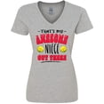 thumbnail image 3 of Inktastic That's My Awesome Niece Out There with Softballs Women's V-Neck T-Shirt, 3 of 5