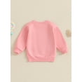 thumbnail image 6 of Elippeo Baby Girl Valentine Sweatshirts Long Sleeve Round Neck Heart Letter Embroidery Pullovers Warm Tops 6 12 18 24 Months 3 4 Years, 6 of 10
