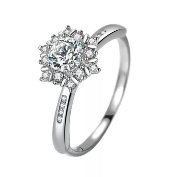 3ct Women's Snowflake Band Wedding AAA CZ 925 Silver Engagement Ring Sz 4-9
