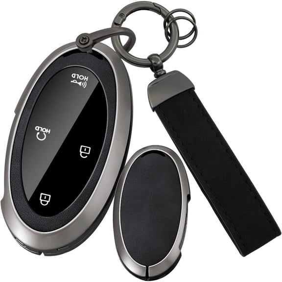 Key Fob Cover Compatible with Hyundai Santa Fe Ioniq 5 Grandeur GN7 Kona Elantra Sonata Tucson Hybrid 2025-2026 4 Button Keychain Case Holder Protector,Black