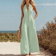 thumbnail image 5 of MLCDZ Women's Zip Up Wide Leg V Neck Sleeveless One Piece Jumpsuit Dressy Casual Lightweight Breathable Summer Outdoor Activities Rompers with Pockets, 5 of 7