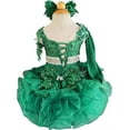 thumbnail image 3 of Jenniferwu G535EMER Infant Toddler Baby Newborn Little Girl's Pageant Party Birthday Dress 3T Green, 3 of 5