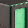 thumbnail image 3 of Caja de baraja de cartas Caja organizadora de tarjetas Contenedor de tarjetas deportivas Álbum premium Tarjetas de béisbol Estuche de baraja de cartas para tarjetas coleccionables Forro verde, 3 of 8