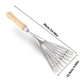 thumbnail image 3 of 2/1 Pieces 9 Tines Fan Hand Rakes Stainless Steel Handle Soil Tille Garden Shrub Rake Small Leaves Rakes for Sweep Leaves & Loose Debris Garden Yards, 3 of 9