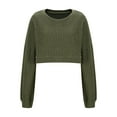 thumbnail image 5 of Kaemgyyd Going out Tops for Women Fall Fashion Clothing Ribbed Long Sleeve Crop Shirt Solid Knit Pullover Trendy Blouse, 5 of 6