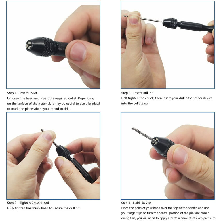 0.8-3.0mm Mini Hand Drill Tool, Manual Hand Drill & 10 pcs Twist Drill  Bits, Pin Vise Hand Drill Bits for Resin Casting Molds, Jewelry, Plastic  and