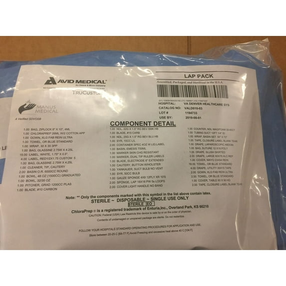 AVID MEDICAL VALD010-03 LAP PACK, 2 SETS