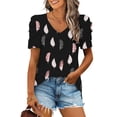 thumbnail image 1 of Fiudx Camisetas para Mujer Mujer Moda Casual Manga Corta Suelta Camiseta Blusa Tops, 1 of 5
