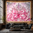 thumbnail image 6 of Pink jeweled tiara and satin bow amid sparkling gems and soft bokeh, Sparkling princess Style for Children and teens, Thoughtful Gift for Bedroom, playroom, dressing room, Tapestry Wall Hanging, 6 of 7