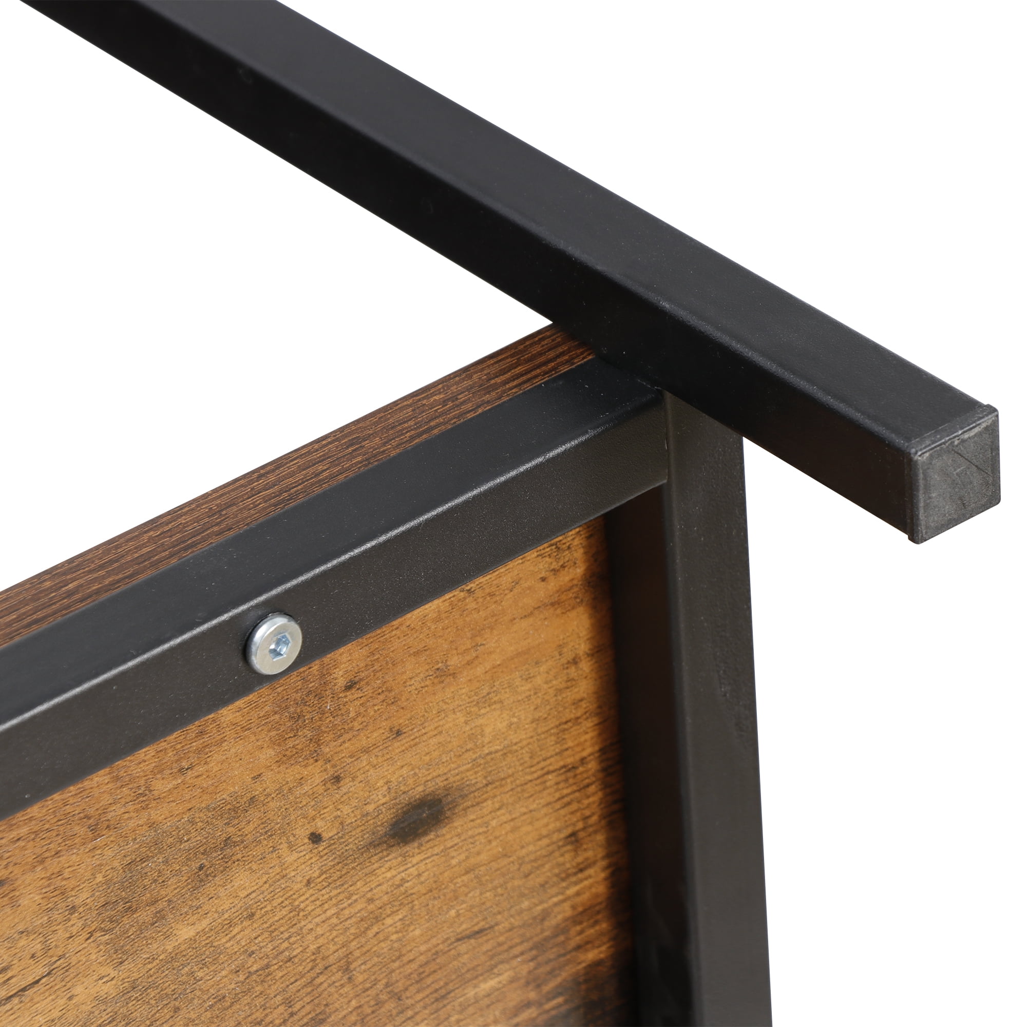 ZenSports Industrial Coffee Table Rectangle MDF Cocktail Table Rustic Brown