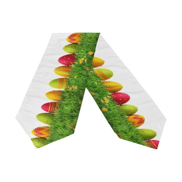 POPCreation Easter Day Eggs on Green Grass Table Runner Bed Runner 13x70 Inches Home Table Top Decoration Party Supplies
