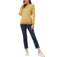 thumbnail image 2 of SUDADERA DE PUNTO DE MANGA LARGA CON HOMBROS CAÍDOS Y CUELLO REDONDO DE POLKA DOTS PARA MUJERES INSPIRE CHIC TALLA XS AMARILLO, 2 of 6