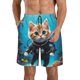 thumbnail image 1 of Balery Underwater Diving Cat Traje de Baño Estilo Hawaiano para Hombre, Shorts de Secado Rápido con Bolsillos-XX-Large, 1 of 6