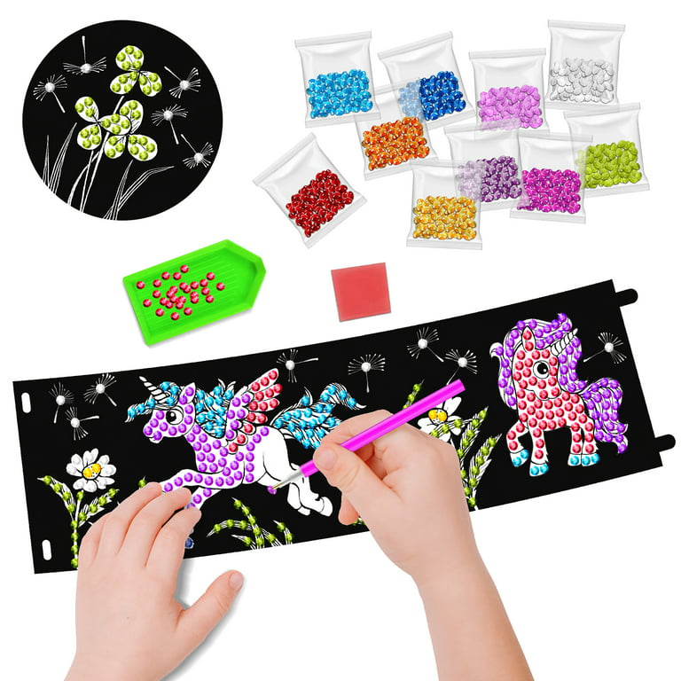 18pcs Artificial Diamond Painting Kits For Kids Diamond Art Cartoon Orc  Sticker Craft With Gem Tool