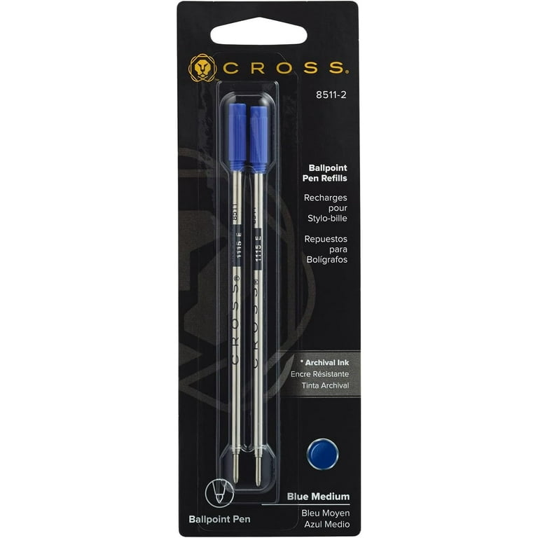 Cross Standard Ballpoint Pen Refills, Medium Point, Blue Ink