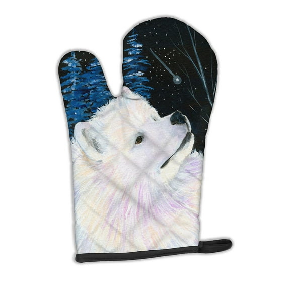 Starry Night Samoyed Oven Mitt