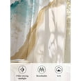 thumbnail image 6 of Sheer Curtains 72 inches Long, Beach Watercolor Teal Blue Coastal Ocean Beach Theme Light Filtering Sheer Window Curtains Rod Pocket Voile Drapes for Bedroom Living Room, 52"W x 72"L 2 Panels, 6 of 7