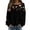 C-Black2568, variant on DHFJKG Sweaters For Women Knitted Long Sleeve Shirts Printed Crewneck Loose Fit Pullover Carnival Casual Spring Comfort Tops