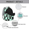 thumbnail image 4 of Retro Plaid Student Backpack - Waterproof Lightweight Daypack with Spinal Support & Stylish Farmhouse Print for Teens, 4 of 6