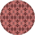 thumbnail image 1 of Ahgly Company Indoor Round Patterned Saffron Red Area Rugs, 5' Round, 1 of 6