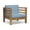 Pecan+Blue, variant on Tcbosik Outdoor Patio Club Chair with Cushion, Armchair with Wood Frame, Modern Lounge Chair, Leisure Chair for Porch, Garden, Backyard, Easy Assembly, Pecan Blue