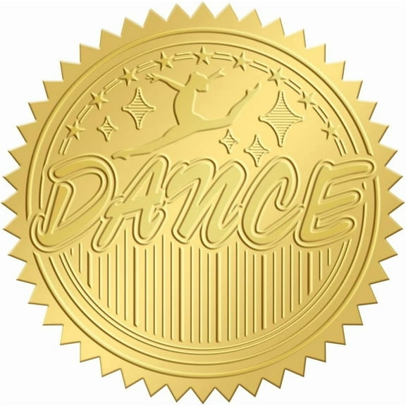 2 Inch Envelope Seals Stickers Dance 100pcs Embossed Foil Seals Adhesive Gold Foil Seals Stickers Label for Wedding Invitations Envelopes Gift Packaging