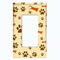 thumbnail image 5 of Metal Light Switch Plate Cover Puppy Dog Paw Print Bones Orange Beige DOG043, 5 of 13