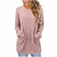 thumbnail image 2 of ZyeKqe Sweters for Women Crewneck Dressy Casual Long Sleeve Shirts Fall Fashion Tunic Tops with Pockets, 2 of 6