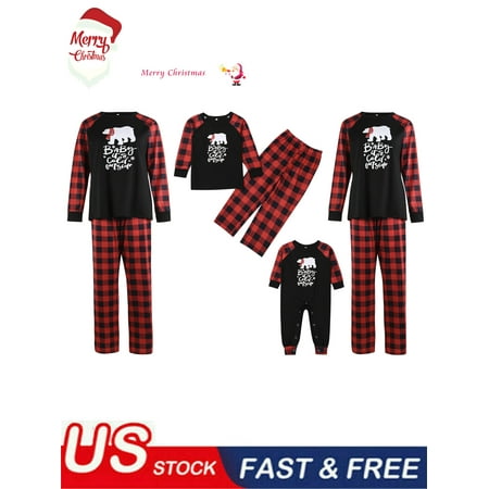 

ZIYIXIN Family Christmas PJs Matching Sets Christmas Pajamas for Family Holiday Plaid Pants Mum and Dad Sleepwear Loungewear