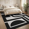 thumbnail image 3 of ODIKA 8'x10' Washable Area Rug Durable, Non-Slip Black White Geometric Abstract Art Design Elegant Contemporary with Bold Contrast for Living Room, Under Sectional, Family, 3 of 7