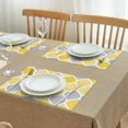 thumbnail image 3 of Yellow and Gray Geometric Quatrefoil Pattern Summer Placemats Table Placemats Set Of 4-Linen Kitchen Washable Placemats Table Mats 11.8"x17.7" Non-Slip Heat Resistant, 3 of 6