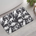 thumbnail image 2 of Black and White Dinosaur Pattern Bathroom Rugs Mat,Non Slip Microfiber Bathroom Rug,Rubber Backing,Soft Bathroom Mats for Bathroom Floor,Tub and Shower,17x27in(43x68cm), 2 of 5