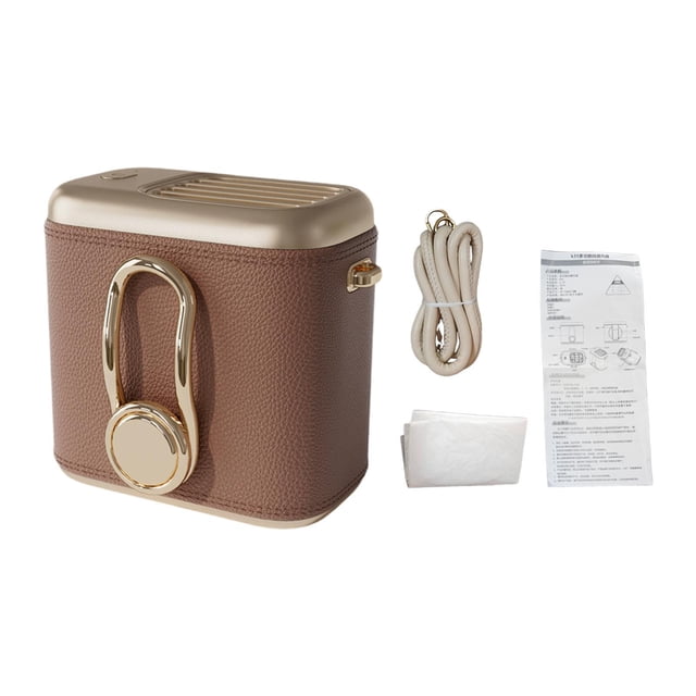 Ventilador portátil de cintura, ventilador portátil de cinturón, ventilador USB de verano de 3 velocidades, ventilador colgante Marrón