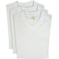 thumbnail image 6 of Access Men's Heavyweight Short Sleeve Cotton V-Neck T-Shirt (Pack of 3) (White, X-Large) AT37, 6 of 9