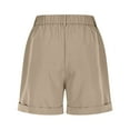 thumbnail image 5 of Sevevn Women's Summer High Waisted Solid Color Shorts Workwear Trousers Solid Color With Pockets Summer Savings Khaki M, 5 of 6
