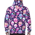 thumbnail image 3 of Bingfone Skull mushroom colorful cute Men's Drawstring Hoodie Long Sleeve Pocket Sweatshirts-Medium, 3 of 6