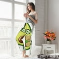 thumbnail image 4 of Uemuo Avocado with Glasses Pattern Women's Wide Leg Palazzo Lounge Pants with Pockets Light Weight Loose Comfy Casual Pajama Pants-Large, 4 of 9