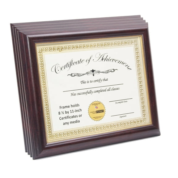 CreativePF [8.5x11mh-gold] Certificate, Diploma, Graduation Frames to Hold 8.5 by 11-inch Documents w/ Stand and Wall Hanger