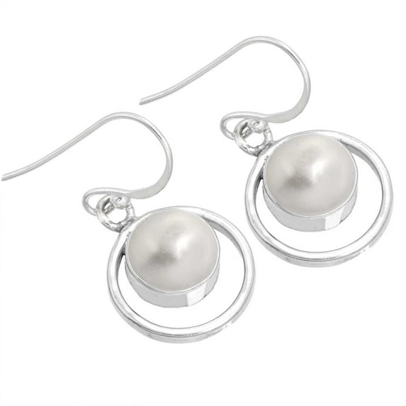 925 Silver Earring For Women - Teens White Freshwater Pearl Stone Silver Drop Dangle Earrring April Birthstone Fashion Silver Earrings Gift For Women On Anniversary 925 Gemstone Silver Jewelry