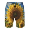 thumbnail image 3 of Pofeuu Sky Golden Sunflower Field Prin Men's Swim Trunks Quick Dry Bathing Suit Swimming Board Shorts Mesh Lining Beach Swimwear-3X-Large, 3 of 6