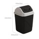 thumbnail image 3 of Cubo de basura cuadrado con tapa para oficina o baño. Papelera de plástico con control de olores. Ideal para espacios pequeños. Papelera auxiliar para escritorio., 3 of 6