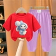 thumbnail image 2 of Odeerbi 2-12 Años Niño Niña Conjunto de Verano Camiseta de Manga Corta de Algodón Ice Silk Pantalón de Chándal Conjunto de Dos Piezas de Ropa Interior Estampada, 2 of 4