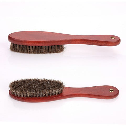 Cepillo de pelo de caballo, para engrasar, pulir, limpiar, quitar el polvo, cepillo de pelo suave para zapatos, juego de herramientas para limpiar zapatos