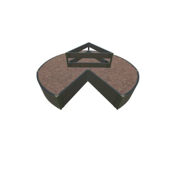 WEATHERED 2" circle keyhole raised garden kit - 3 Level