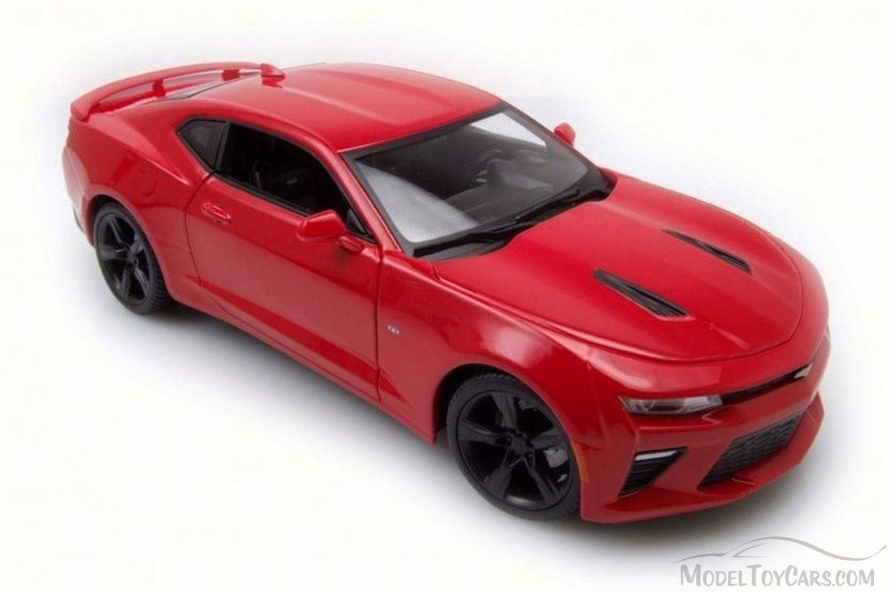 DIECAST CAR & LED DISPLAY CASE 2016 CHEVY CAMARO SS RED MAISTO 31689R 1/18 SCALE