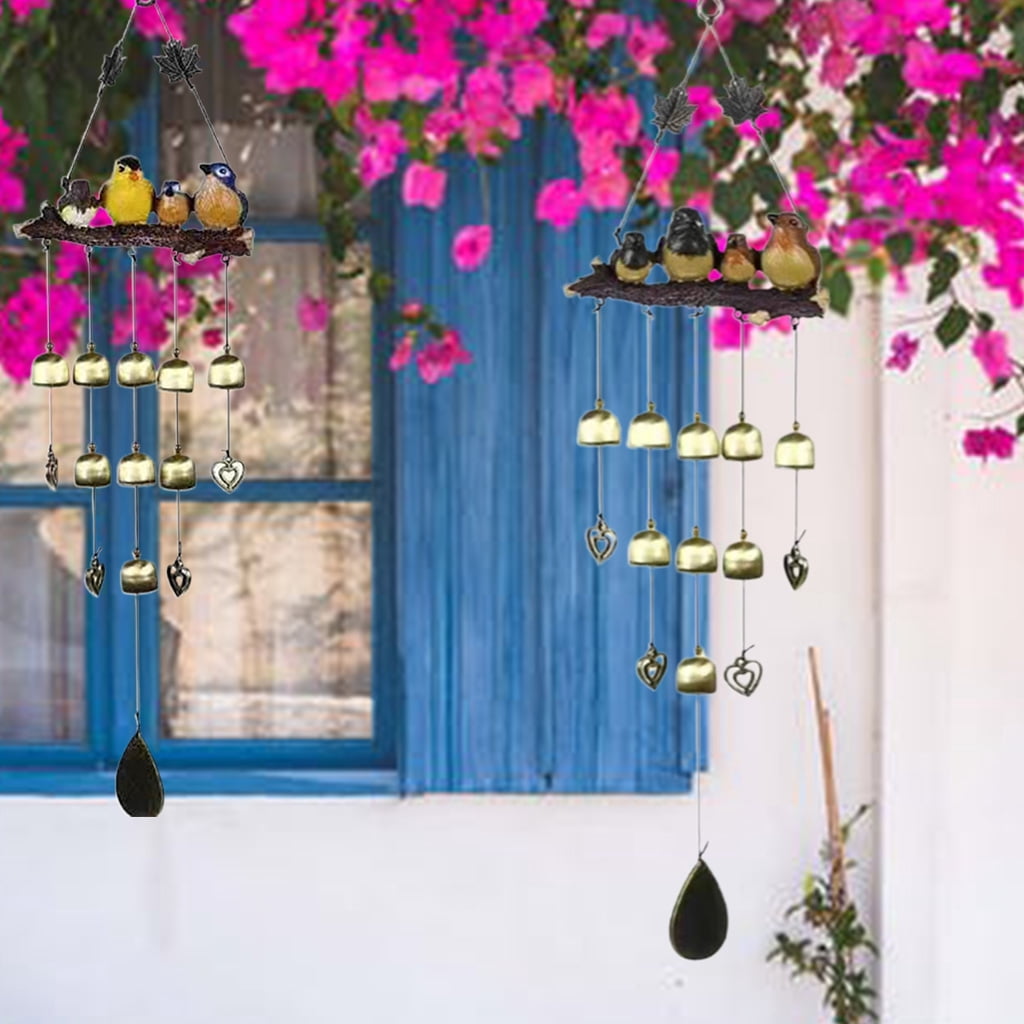 CIYISON Garden Bird Multi-Bells Wind Chimes for Outside Decoration Tuned Elegant Wind Chime Soothing Melodic Deep Tones Outdoor