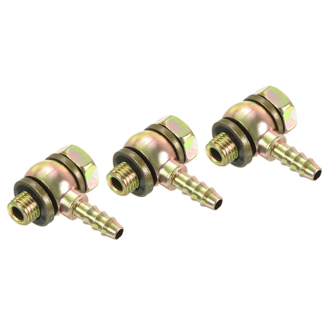 Unique Bargains 6mm Barb M8x1 Male Thread Hose Pipe Fitting Elbow Carbon Steel Adapter 3 Pack